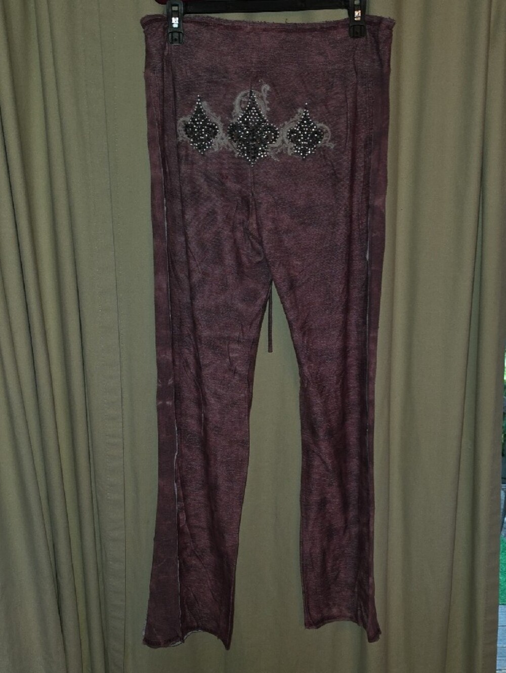 Vocal Plum Rhinestone Boot-Cut Pants - Picture 5 of 7